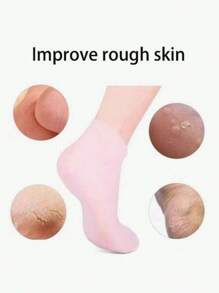 Soothing Moisturizing Silicone Socks,Silicone Skin Care Footmuffs Moisturizing Foot Socks Anti-Cracking Softening Callus Cuticle Foot Cover Foot Mask Massage Moisturizing Foot Care Socks,Highly Absorbent Stretch Stockings, Reusable Aloe Vera Socks, Overnight Spa Socks, Non-Slip Gel High Heels (For Men And Women With Dry Skin, Rough Feet), Home Foot Care, To Use With Your Favorite Lotions And Creams(Random Color)
