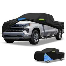 Car Cover Waterproof All Weather 210D, UV Sun Rain Protection, With Left Side Zipper - Black Blue for Chevrolet Silverado - View 1