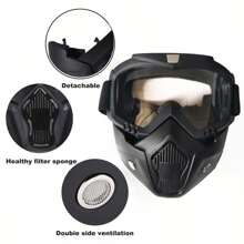 Motorcycle Mask Moto Goggle Outdoor Sport Glasses Mask Detachable Motorbike Mask Goggle Mouth Filter Adjustable Non-Slip Motocross Goggles Outdoor Motorcycle Accessories Riding Fog-Proof Mask Summer Gifts