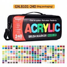 GuangNa 72 Colors/120 Colors/168 Colors/240 Colors Colorful Acrylic Paint Markers, Straight Liquid, Stackable Colors, Strong Coverage, Felt Tip Pen Stationery Set, Suitable For Canvas, Petroglyphs, Wood, Stone, Glass, Ceramics, Fabric Paintings, DIY Crafts, Back-To-School Supplies