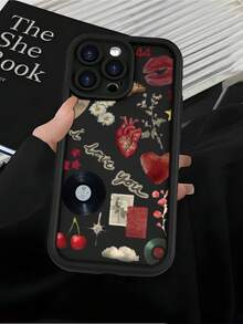 Fashionable Retro - Pop Culture Collage Pattern Design Phone Case: Popular, Personalized Soft - Touch Ultimate Grip, Waterproof & Durable, Dirt - Resistant Stylish Bumper Cover With Camera Protection. Perfect Gift For Easter Day, Christmas, Halloween. Compatible With For IPhone 16/16Plus/16Pro/16ProMax, 15, 14, 13, 12, 11 Series And More. - Black - View 5