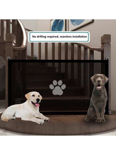 Pet Barrier Fences Mesh Dog Gate Folding Stairs Entrance Separation Guard Portable Breathable Baby Children Playpen