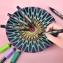 12/24 Color Ceramic Color Pen Set, Ceramic Surface Decoration Graffiti Pen Drawing Pen, Creative DIY Poster Handwriting Greeting Card Drawing Pen Art Design Gift Stationery Student Office Hand-Painted Tool, School Supplies,Back To School