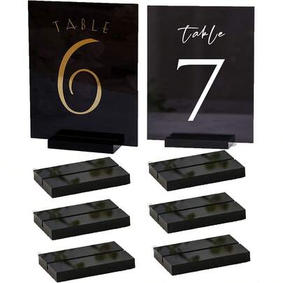 10 件/套 PMMA 派对指示牌卡片夹，现代透明矩形桌牌黑板，适合派对