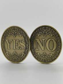 Moneda conmemorativa chapada con una cara para 'Sí' y otra para 'No' - Un recuerdo divertido y emocionante para tomar decisiones