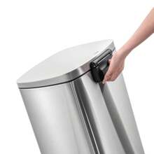 Large Rectangular Stainless Steel Trash Can Soft Close Foot Pedal Kitchen Waste