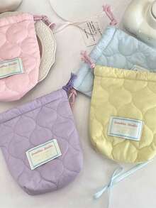 1 PC Cute Candy Colored Pink Blue Stripe Heart-Shaped Quilted Girls Drawstring Bag Instant Camera Storage Bag Skincare Makeup Bag Make Up Pouch Cosmetic Bag Multi-Function Portable Underwear Clothing Storage Bag Sanitary Napkin Bag,Travel Essential Storage Set For Short Trips,University Room Decoration Bedroom Decoration Storage Bag Travel Storage Bag Travel Essential Items Valentine's Day Gift,Makeup Bag,Make Up Bag,Makeup Bags,Cosmetic Bag,Makeup Organiser,Travel,Makeup Pouch,Bag,Vanity,Make Up Pouch,Travel Essentials,Pouch Bag,Travel Essential,Vanity Accessories,Small Makeup Bag,Makeup Pouch,Cosmetic Bag,Travel Essential,Large Capacity,Large Makeup Bag,Christmas Gifts,Pouch,Travel,Gifts For Women Travel Essential,Pouch,Clutch / Small Handbag, Makeup Organizer,Makeup Organize,Pouch,Brush Holder,Mini Pouch,Large Capacity Pouch,Gifts For Women,Christmas Gifts,Gift Ideas For Women