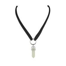 1pc Gothic Style Glow-In-The-Dark Crystal Hexagonal Bullet Pendant Velvet Circle Choker Necklace - Multicolor - View 5