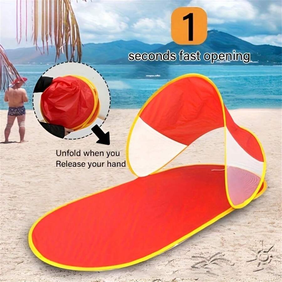 1 buc cort de plajă, parasolar de camping, cort de plajă instantaneu, sandale simple de camping în aer liber