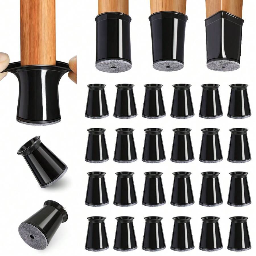 Bộ 24/32 miếng bảo vệ chân ghế nhỏ, miếng lót đồ nội thất cho sàn gỗ cứng, thanh trượt đồ nội thất cho chân ghế, vỏ bọc chân ghế bằng silicon, sàn nhà khỏi trầy xước và giảm tiếng ồn, có 5 màu - Nhiều màu - Xem 1