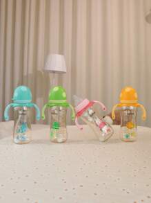 1pc Baby PPSU Bottle, Wide Mouth Mushroom Head Milk Bottle With Handle, Suitable For Babies 12 Months+, 11.2OZ/330ML