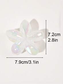 1 pieza Pinza para el cabello con estilo bohemio y diseño de flor colorida con acabado metálico brillante tipo cola de sirena, accesorio para el cabello para playa y vacaciones, pinza, agarre, recogedor de cabello, accesorio para mujer para outfits de verano - Multicolor - Ver 3