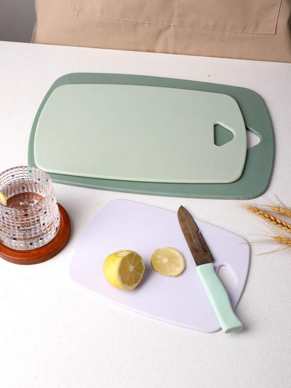 3pcs Multi-Purpose Reversible Cutting Board, Plastic Chopping Board For Raw/Cooked Food, Kitchen Cutting Board For Vegetables, Fruits, Home Use Kitchen Tools