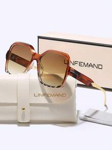 LINFEMAND 几何渐变装饰时尚女士眼镜，适合化妆舞会、海滩、节日礼物 - 彩色 - 查看 5