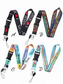1pc Periodic Table & "I Love Jesus" Pattern Neck Lanyard For Doctor, Nurse, Student, Teacher, Exhibition Staff ID Badge, Suitable As Exhibition, Gift, Keychain Or Daily Use Valentine's Day Valentines Car Accessories Bag Charm Backpack For School