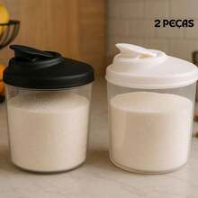 2-Piece Set Of Flour / Sugar Bowl Topa Tudo 1 Litre Santana - 黑與白 - 查看 1