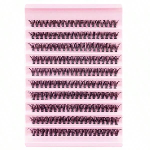 200 pièces de cils épais et denses de style bande dessinée DIY auto-adhésifs, 10 mm 3 rangées, 12 mm 4 rangées, 14 mm 3 rangées