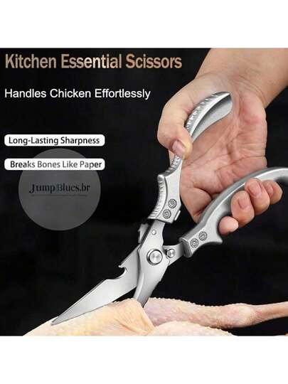 Tesoura De Cozinha De Aço Inoxidável Multifuncional Para Cortar Carne E Vegetais, Osso De Frango
