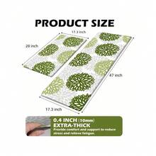 Teal Kitchen Mats Set Of 2 Cushioned Anti Fatigue Kitchen Rugs Non Slip Waterproof Runner Memory Foam Kitchen Floor Mat Comfort Standing Mat For Sink,Office,Laundry - Sage Green - View 2