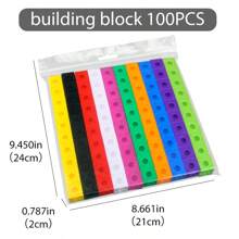 100pcs Cube Connecting Blocks, Toy Assembly Cube Blocks, Mini Square Plastic Inserts, Early Educational Toy For Kids, Christmas And Halloween Gifts