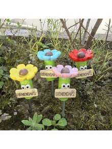 1pc Creative Resin Hummingbird Feeder, Garden Potted Plant Decoration Ornament - Multicolor - View 3