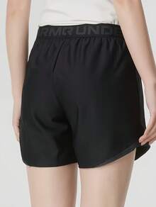 Under Armour 女士梭織速乾黑色運動跑步短褲 - 黑色 - 查看 5