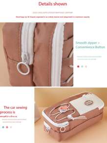 1 pieza Bolsa versátil para bolígrafos multicolor, muy práctica, de gran capacidad, adecuada para hombres y mujeres, estudiantes de secundaria y universidad, nuevo regalo de útiles escolares 2025, estuche, estuche para lápices, bolsa escolar
