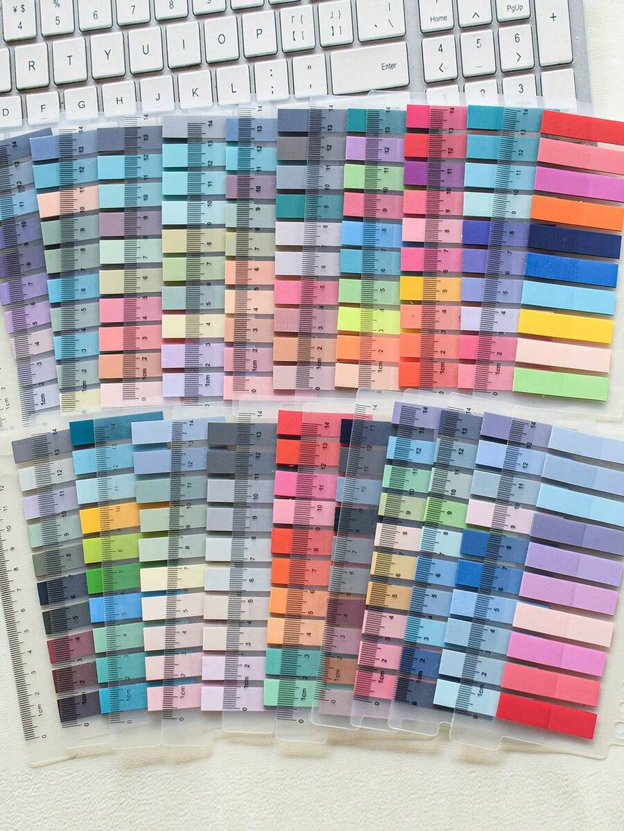20 Pieces Vintage Style PET Memo Sticky Notes, Muted Color Index Tabs, Labels For Students, Office Supplies,School Supplies,Back To School - Multicolor - View 1