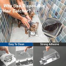 Disposable Hair Catcher Shower Drain Mesh Stickers, Hair Catchers Shower, 25 Pack, 3.5 Inch - Round - 6.1 Inch - 25 Pack - View 9