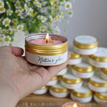 1pc Jar Candle Baby Shower Party Favors Candles Flower Jar Candle Scented Baby Shower Favors For Guests Rustic Tealights Candles Gender Reveal Return Gifts - Multicolor - View 2