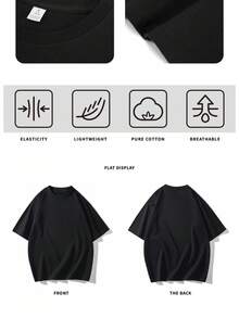 Black Short Sleeve T-Shirt With Cruz Azul Mexico Pattern180g Pure Cotton,Comfortable Soft,Suitable For All Seasons Men'S Round Neck Pure Short Sleeved Outdoor Sports And Holiday Gift T-Shirt - Black - View 9