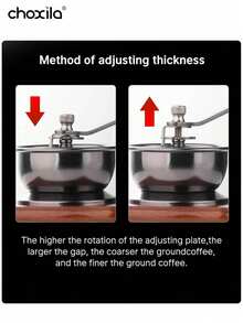 choxila 1个手动咖啡研磨机 - 可调节齿轮和陶瓷锥形磨盘，适合家庭和旅行使用，也是学生返校用品的理想之选。