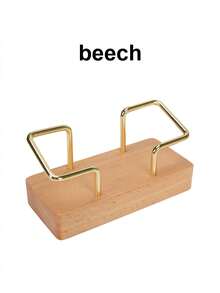 1 قطعة حامل بطاقات أعمال خشبي مخصص - تصميم هندسي حديث منظم مكتبي لمنزل والمكتب، حامل عرض وبطاقات بغرضين في خشب فاتح وذهبي، أدوات مدرسية، لوازم مدرسية