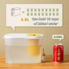 1 件冰箱冷水壶，简约设计冷水分配器，带水龙头和过滤器，大容量冷水壶，耐热家用，冷泡茶壶，超大容量冷水分配器，非常适合夏季柠檬茶 - 彩色 - 查看 6