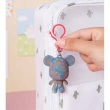 Chaveiro de urso fluido colorido em branco, kit de brinquedo para artesanato com pintura e rabiscos faça você mesmo, entrega em cores aleatórias