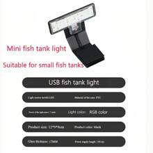 RGB Color Clamp Fish Tank Light,Aquarium Light,Full Spectrum Planted Tank Lamp,USB High Brightness LED Aquarium Light, White & Blue Spectrum For Aquatic Plants,Suitable For Round And Square Fish Tanks