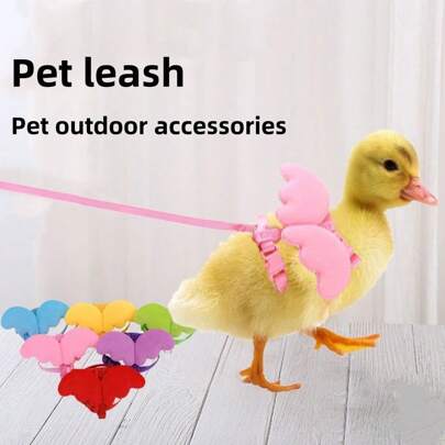 1 Stück Sommer Outdoor Leine für Haustiere, Engelflügel Design Anti-Verlust Haustier Outdoor Zugleine, praktisch und leicht, geeignet für Enten, Hühner, Kaninchen, Meerschweinchen, Katzen, Hunde und andere mittelgroße/kleine Haustiere, Haustierzubehör