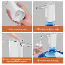 Foldable Digital Water Dispenser Pump - Touch Screen, Fingerprint Recognition, Mineral Water Compatible, Household Bottled Water Solution - Easy To Use And Clean