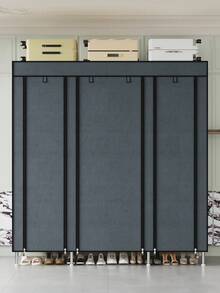 1 件便携式衣柜，无纺布材质，钢管框架，易于组装，多层搁架，用于存放衣物和日常用品，适用于家庭卧室、公寓、四季衣物收纳 - 彩色 - 查看 6