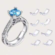 8 piezas Ajustador de anillos invisible y transparente para anillos sueltos, herramienta ajustable que se adapta a cualquier anillo
