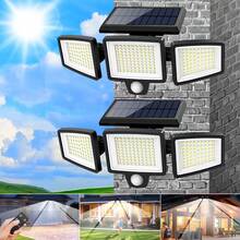 2 Packs  Solar Outdoor Lights 2500LM 210 LED Security Lights With Remote Control, IP65 Waterproof,3 Heads Motion Sensor Lights,270° Wide Angle Flood Wall Lights With 3 Modes,For Patio Garage Yard Entryways - 2 CÁI - Xem 10