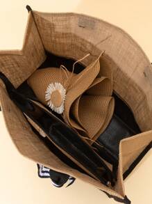 3 Stücke personalisierte Brautjungfern Taschen & Anhänger, Jutetaschen, Brautjungfern Geschenktaschen, Junggesellinnenabschied Taschen, Strandtasche, Geschenktüten, Bridal-Shower Tasche, Monogramm Strandtasche, ideale Geschenke für ihre Freunde, Frauen, Berufsanfänger & Büroarbeiter zu Jahrestagen, für Feiertage, große Strandtasche, ideale Geschenke für sie, Frauen, modischer Sonnenblendenhut aus Wellsonnenhut-Stroh