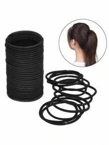 Black Hair Ties, Suitable For Thick Curly Ponytail Holders, Fit For Daily Hairstyles, Updos, Christmas Makeup, Bridal Makeup, Outdoor Hairstyles, Showering And Elastics, Hair Bobbles