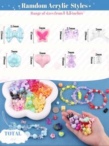 20g Acrylic Beads Spacer Beads For Bracelet Making Heart, Bow, Flower, Star, Colored Beads DIY Jewelry Pendant Mobile Phone Link Accessories