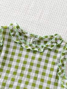 مجموعة 2 قطعة من الثوب المربع واسع الساق مع الخصر المطاطي للفتيات الصغيرات ، مناسب لأسلوب الريف في إجازة الصيف