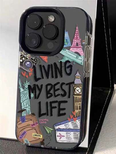 1pc Dual-Color Transparent Black Edged Lens Frame, Sturdy, Best For Life, European And American Style, Anti-Drop, Full Coverage TPU+PC High-Quality Material Phone Case Compatible With IPhone 13 14 15 Pro Max 16 16 Pro 16 Pro Max 16 Plus 16E 17 17 Pro 17 Air 17 Pro Max, IPhone 11 12 Pro Max, X XR XS Max, 7 8 Plus, 13 Mini 12 Mini, 11 Pro Max, 14 Pro 14 Plus, 15 Plus, Fashionable, Personalized, Artistic, Cartoon, INS Style, Cute, Couples