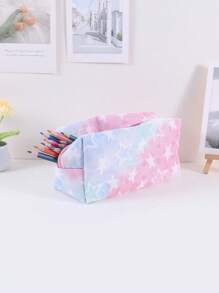 1 Astuccio per matite con motivo a stella in rete a strato singolo, design creativo - pendente con cerniera a forma di stella, borsa per cancelleria per conservazione e organizzazione di cancelleria da desktop in classe, grande capacità e portatile, accessori scolastici essenziali, regalo raffinato per amici, ritorno a scuola, astuccio per matite, custodia per matite, borsa scolastica