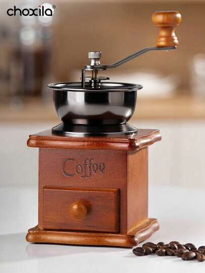 choxila 1pc Manual Coffee Grinder - Adjustable Gear And Ceramic Conical Burr Mill, Suitable For Home And Travel Use, Also Great For Back To School Student Supplies