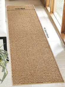 1pc Faux Jute Decorative Rug & Mat, Dirt-Resistant & Machine Washable, Multiple Sizes & Shapes Available, Suitable For Living Room, Kitchen, Bathroom, Entryway, All Season, Pet-Friendly Carpet Mat. (Creases May Occur Due To Factory Packaging, Just Need To Lay Flat For A Few Days To Restore Flatness) - Camel - View 15
