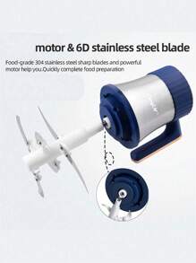5-Liter-Zerkleinerer mit Ersatzklingen, Küchenmaschine, Mixer, Küchenmühle aus Edelstahl, Gemüse, Zwiebeln, Knoblauch, Salate, Obst, Nüsse